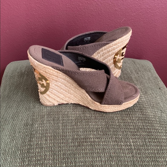 Tori Burch Kristin Brown Wedge Espadrille Sandals - Picture 3 of 8